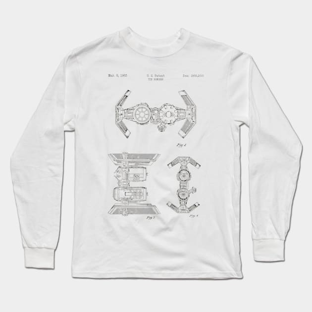 Tie Bomber (black) Long Sleeve T-Shirt by Big Term Designs